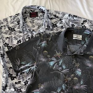 Set of 2 Billabong & Jared Lang Tropical Print Men's Shirts size M